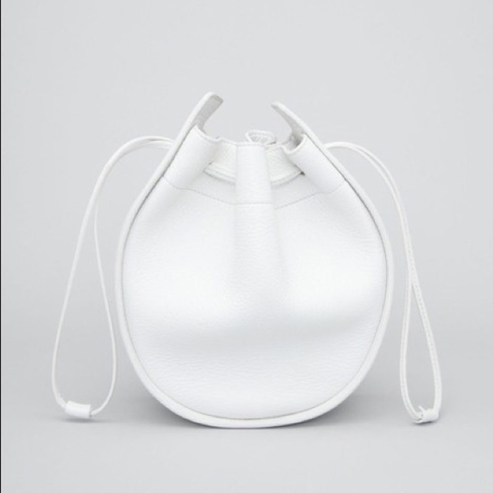The Row Drawstring Pouch Leather White - Rare $1350